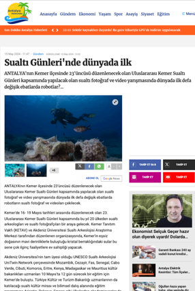Antalya Hakkında - Sualtı Günleri'nde Dünyada İlk